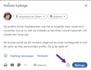 Berichten inplannen via LinkedIn